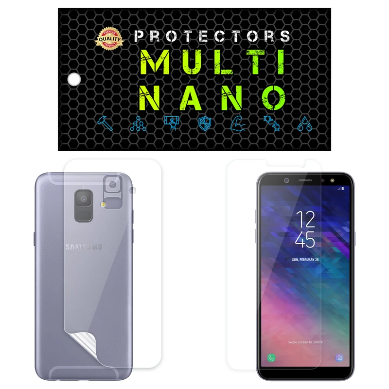 محافظ صفحه نمایش مولتی نانو مدل X-SFT مناسب برای گوشی موبایل سامسونگ Galaxy A6 2018 به همراه محافظ پشت گوشی
