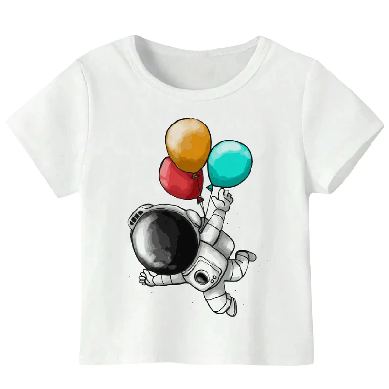 تی شرت آستین کوتاه پسرانه مدل آدم فضایی و بادکنک WS164