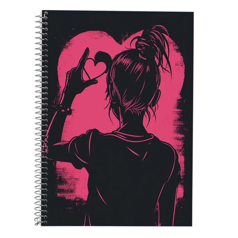 دفتر زبان 50 برگ مدوپد مدل دو خط طرح عاشقانه love کد DF14284