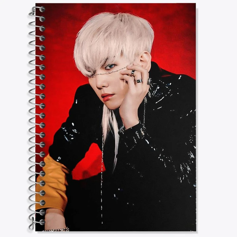 دفتر زبان 50 برگ خندالو مدل سه خط طرح بکهیون گروه اکسو EXO کد 13618