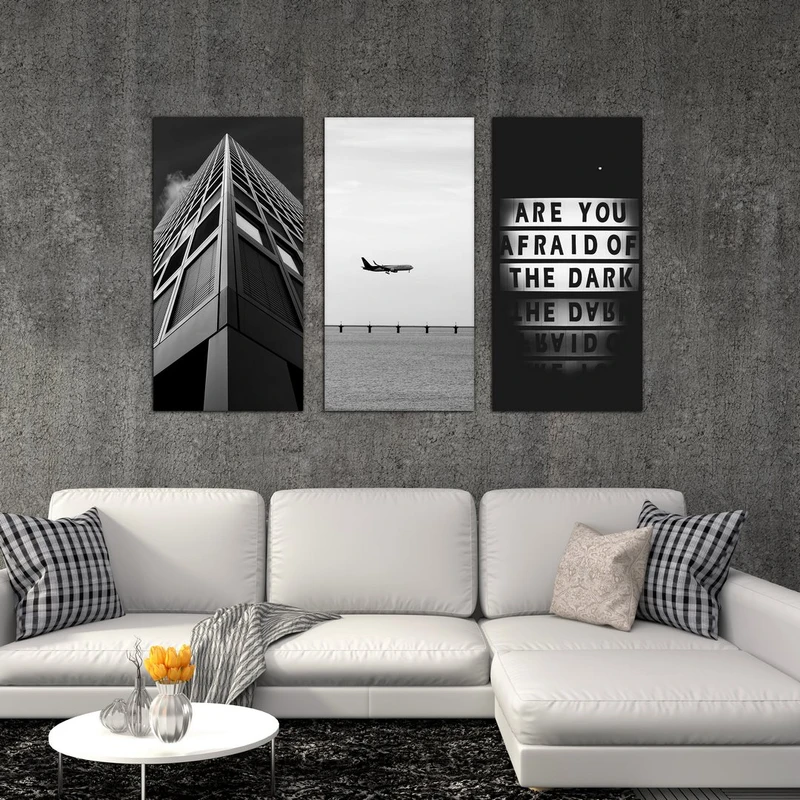 تابلو شاسی بکلیت طرح دکوراتیو مدرن مدل SH-515 مجموعه 3 عددی