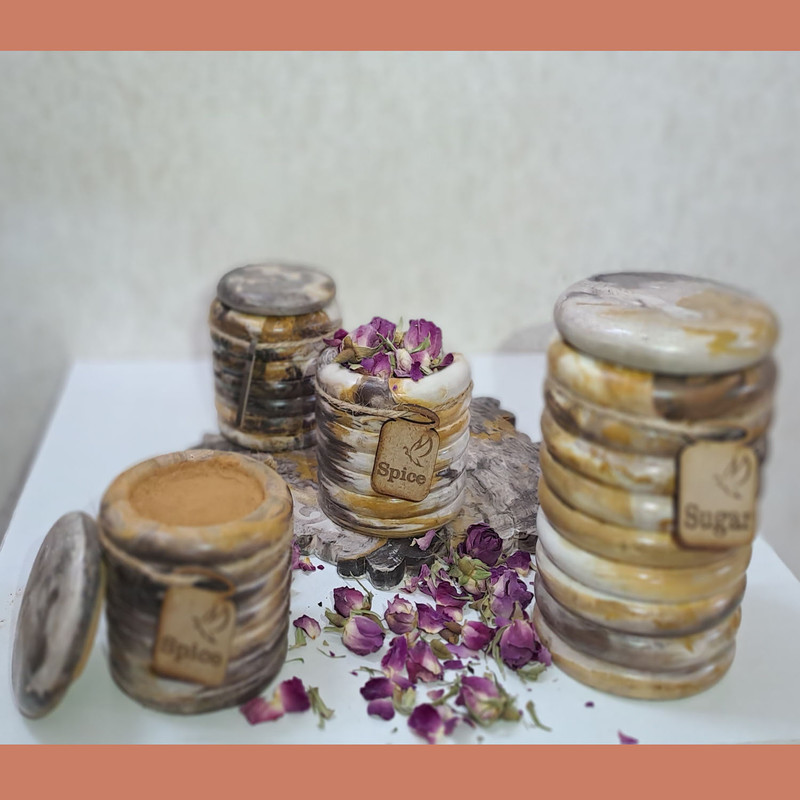 بانکه مدل حلقه ای کد 1005 مجموعه 4 عددی به همراه سینی