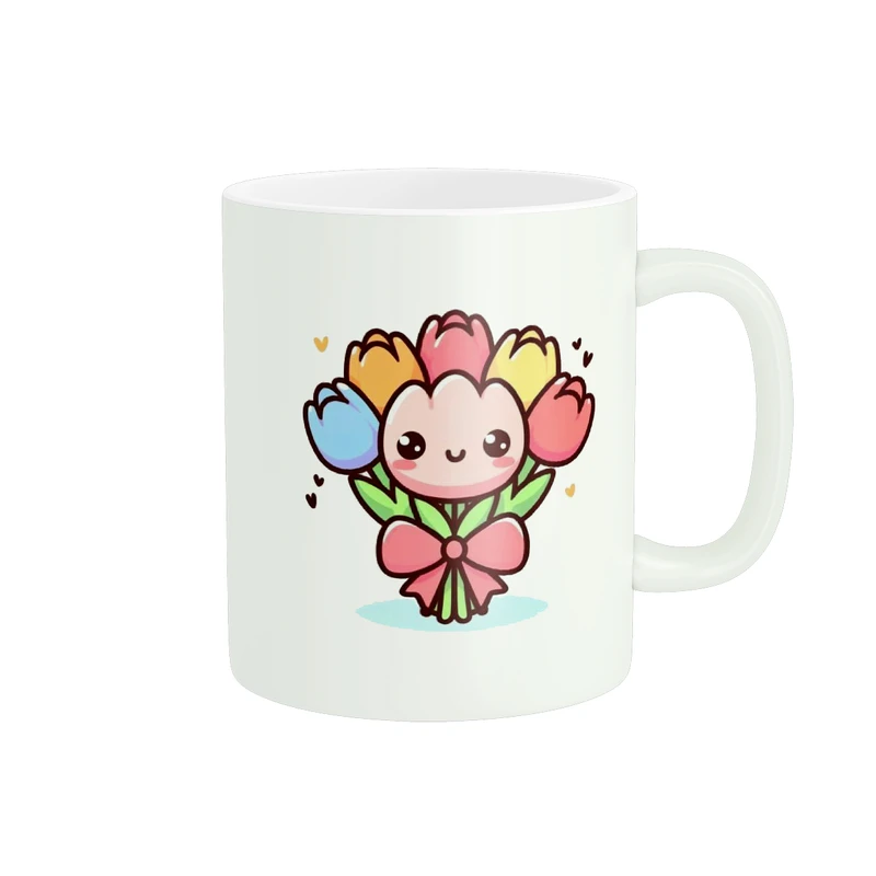 ماگ پادآفرین مدل نقاشی دسته گل فانتزی کد 046