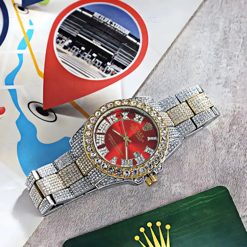 ساعت مچی عقربه ای مدل فول نگین استون کد Av-Ro-4