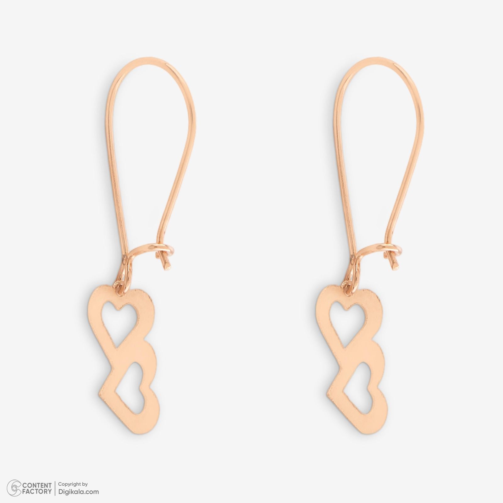 نیم ست طلا 18 عیار زنانه حافا گلد مدل قلب کد nim08 -  - 7
