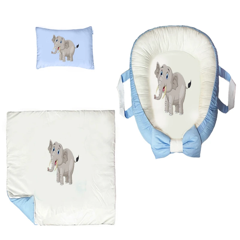 سرویس خواب سه تکه نوزاد ناریکو مدل گارد محافظ دار طرح فیل کد 034