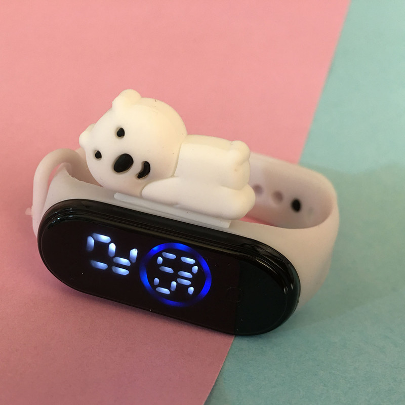 ساعت مچی دیجیتال بچگانه مدل ضداب سیلیکونی خرس قطبی کد BB