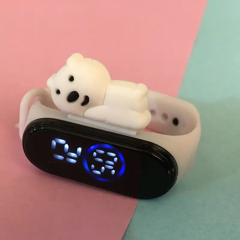 ساعت مچی دیجیتال بچگانه مدل ضداب سیلیکونی خرس قطبی کد BB