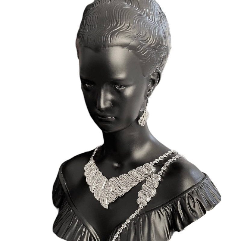 نیم ست نقره زنانه مدل خامه ای پاپیون rzzde-0117 نیم ست نقره زنانه مدل خامه ای پاپیون rzzde-0117