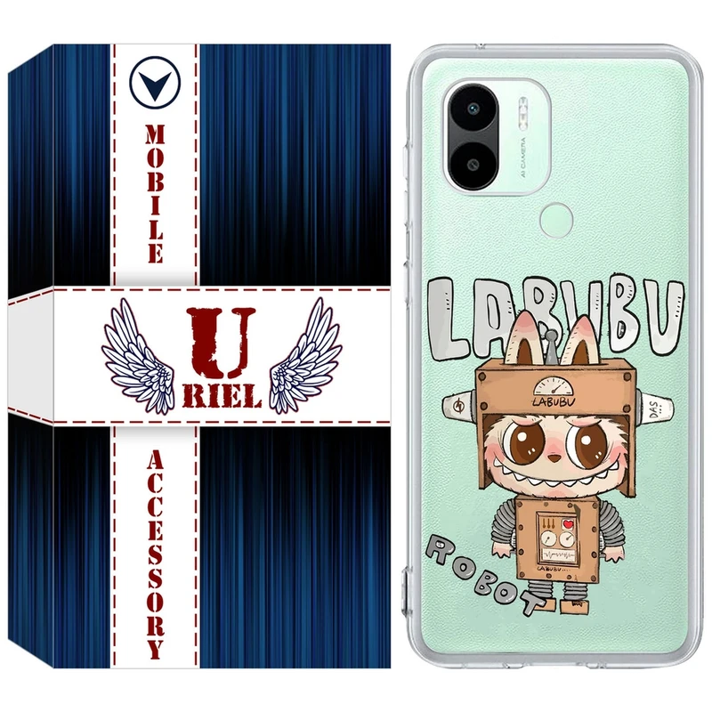 کاور یوریل قاب مدل Clear کد 121 طرح لبوبو Labubu مناسب برای گوشی موبایل شیائومی Redmi A1 Plus / A2 Plus
