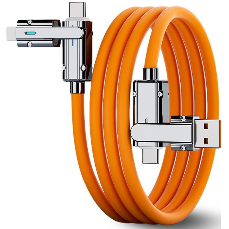 کابل تبدیل USB و USB-C به لایتنینگ و USB-C مدل 2in2-Fast-100W طول 1 متر