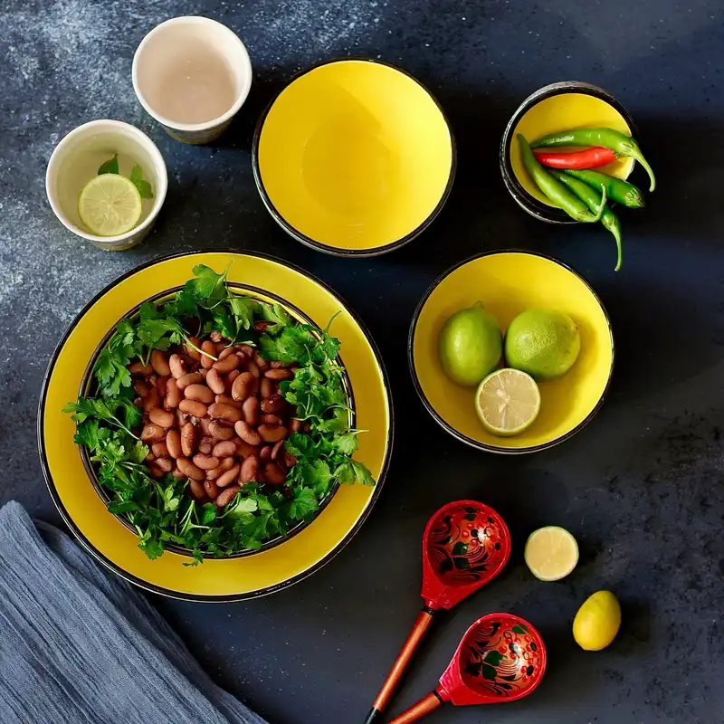 بشقاب سرامیکی مدل پلو و خورشت خوری خورشید کد kh po 12 مجموعه 12 عددی