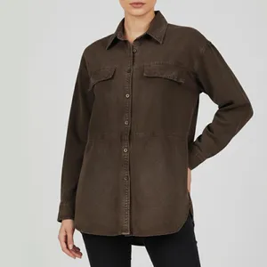 شومیز آستین بلند یقه برگردان زنانه نیزل مدل SS25