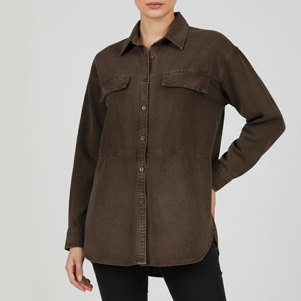 شومیز آستین بلند یقه برگردان زنانه نیزل مدل SS25