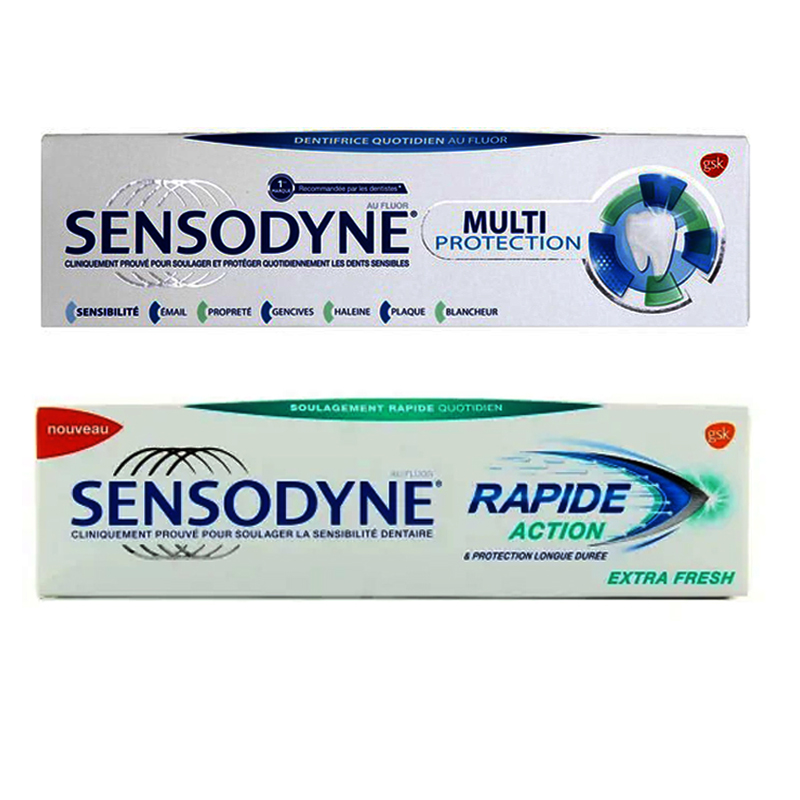 خمیر دندان سنسوداین مدل RAPIDE & Multi Protect حجم 75 میلی لیتر بسته 2 عددی