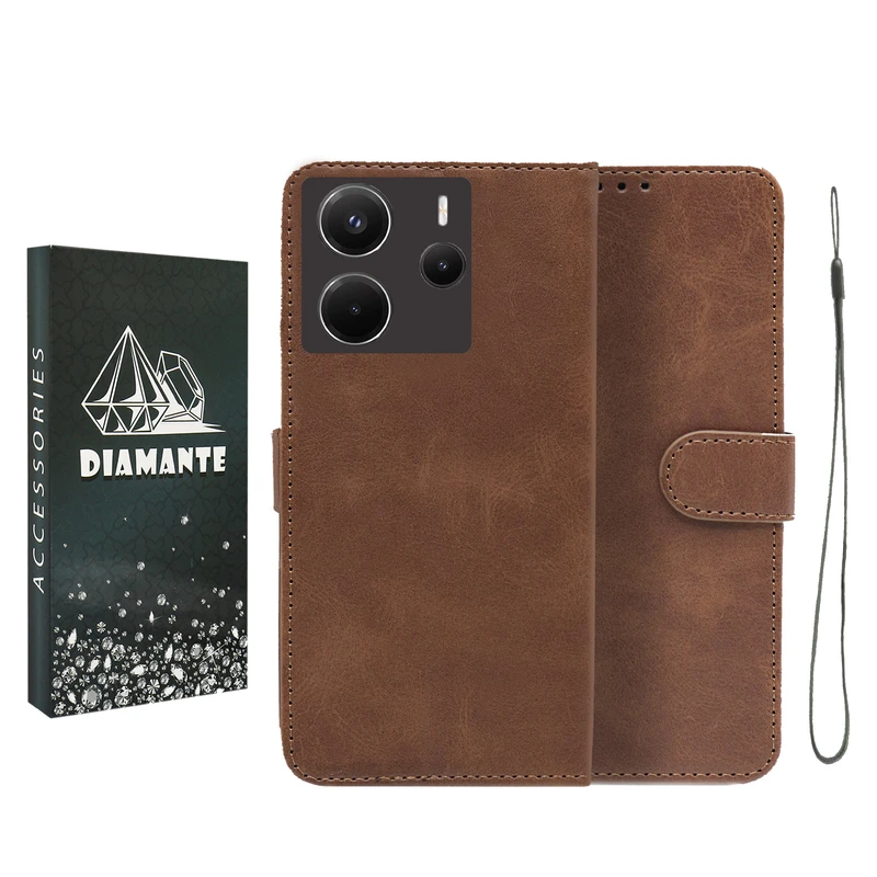 کیف کلاسوری دیامانته مدل Bandaviz Bk مناسب برای گوشی موبایل شیائومی Redmi Note 14 5G به همراه بندآویز