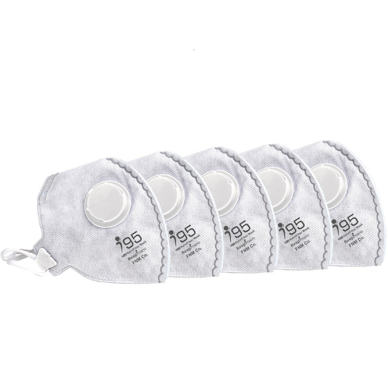 ماسک تنفسی ریما مدل سوپاپدار N95 نانو کد Gray-SV95 بسته 5 عددی