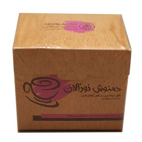 دمنوش گل محمدی و گل گاوزبان نورآلان بسته 12 عددی
