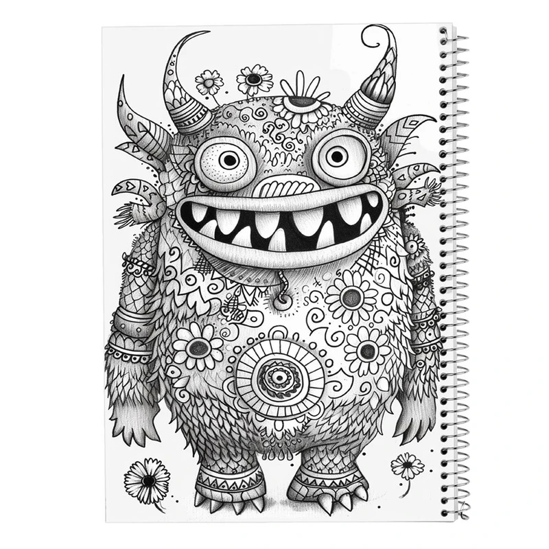 دفتر نقاشی 50 برگ مدوپد مدل هیولای فانتزی کد DF16760