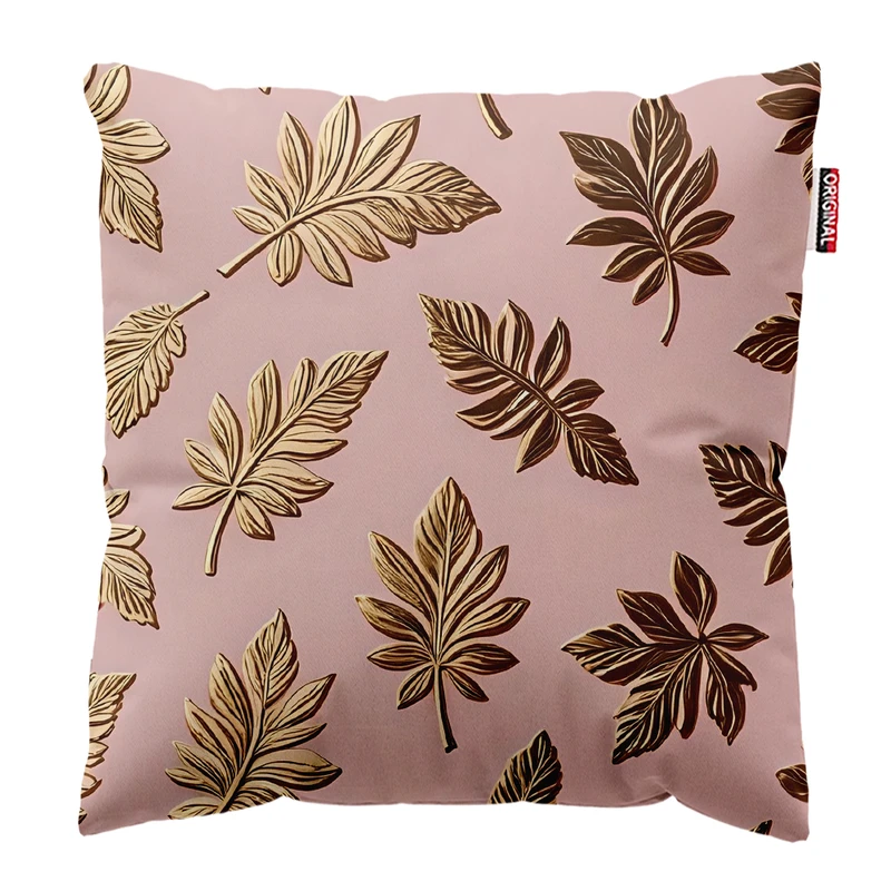  کوسن پاد آفرین طرح گل طلایی کد 3586 سایز 30*30 سانتی متر