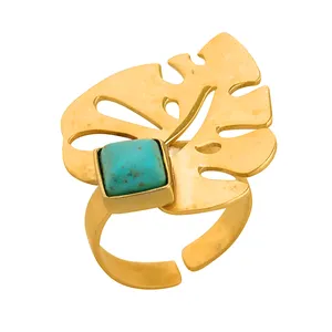 انگشتر زنانه گالری عزیزی طرح برگ مدل 14648