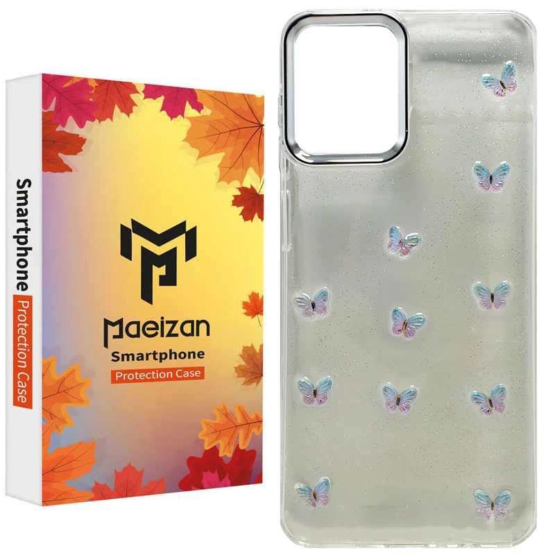 کاور پاییزان مدل پروانه شاینی طرح لاکچری مناسب برای گوشی موبایل سامسونگ Galaxy A13 / A23 / A32 5G