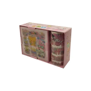 چسب نواری مدل واشی طرح خرگوش کد 04 مجموعه 4 عددی به همراه استیکر