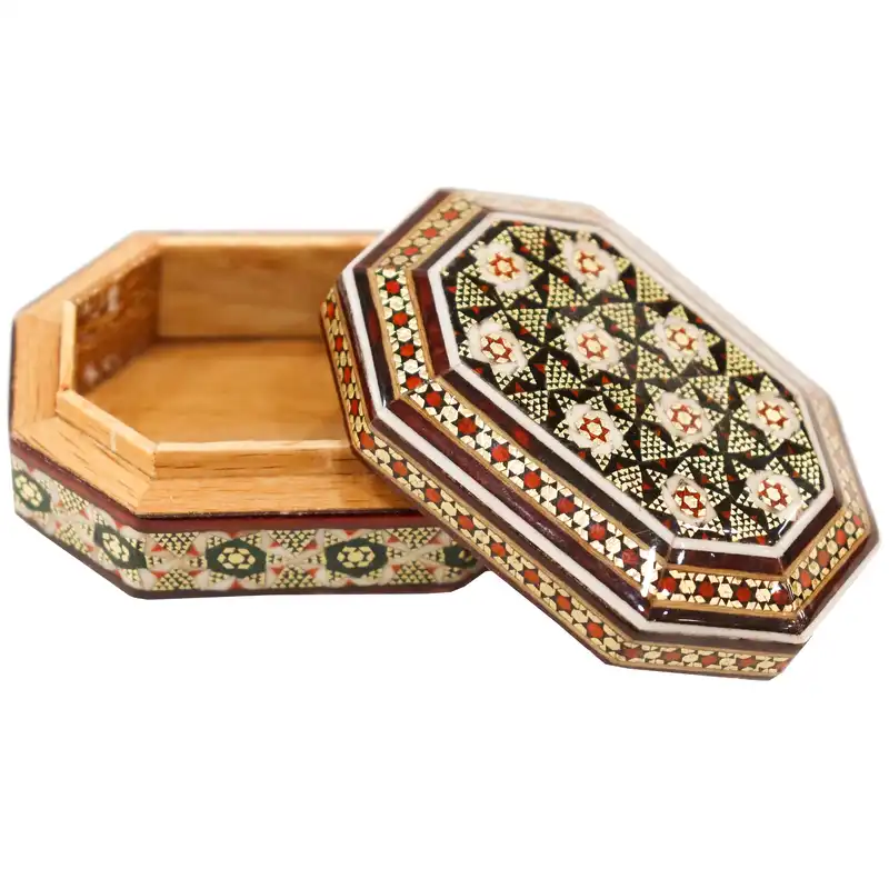 جا سکه ای خاتم کاری مدل هشت ضلعی کد Hexagon