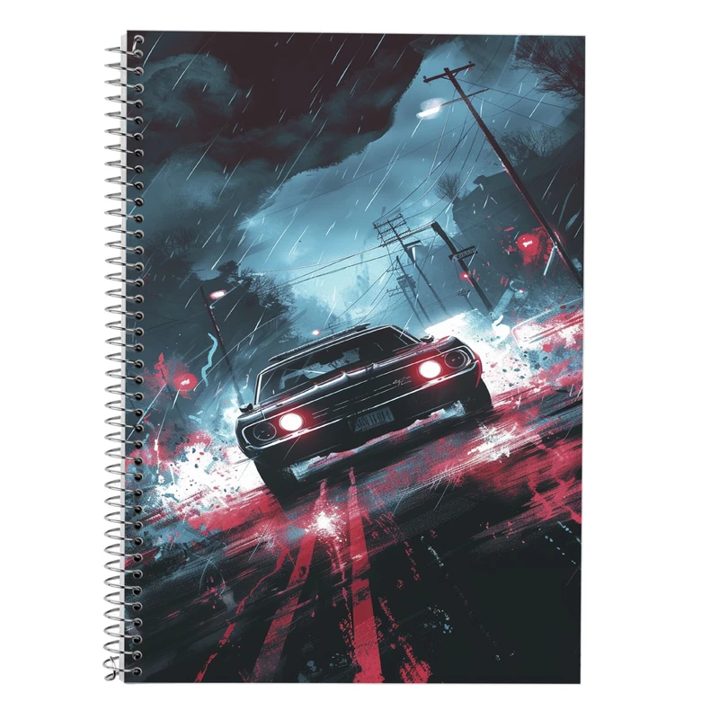 دفتر زبان 50 برگ مدوپد مدل دو خط طرح need for speed کد DF13641