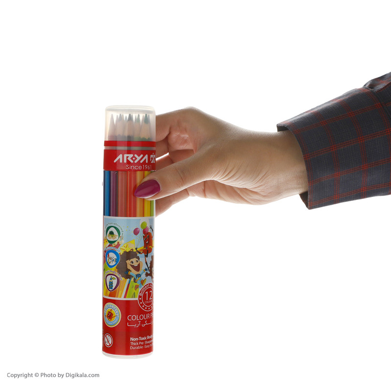 مداد رنگی 12 رنگ آریا مدل استوانه کد 3054 در ارزانترین فروشگاه اینترنتی ایران ارزان