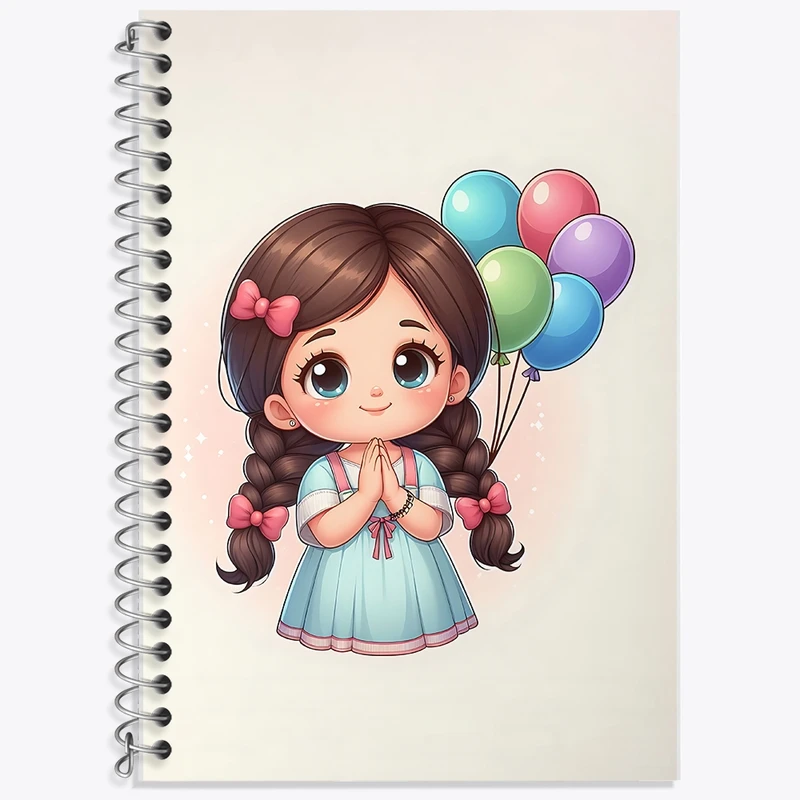 دفتر زبان 50 برگ خندالو مدل دو خط طرح دخترانه کد F2276