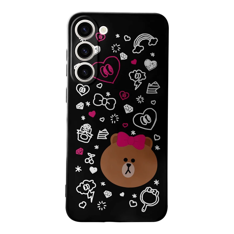 کاور قاب گارد طرح خرس لاین دخترانه کد f8824 مناسب برای گوشی موبایل سامسونگ Galaxy S23