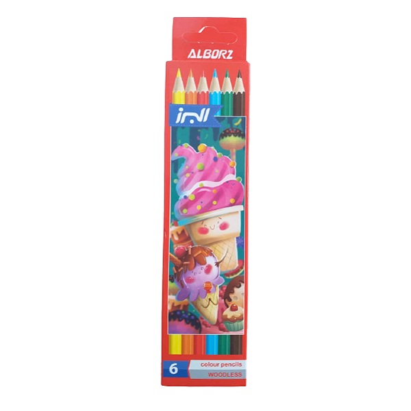 مداد رنگی 6 رنگ البرز مدل بستنی