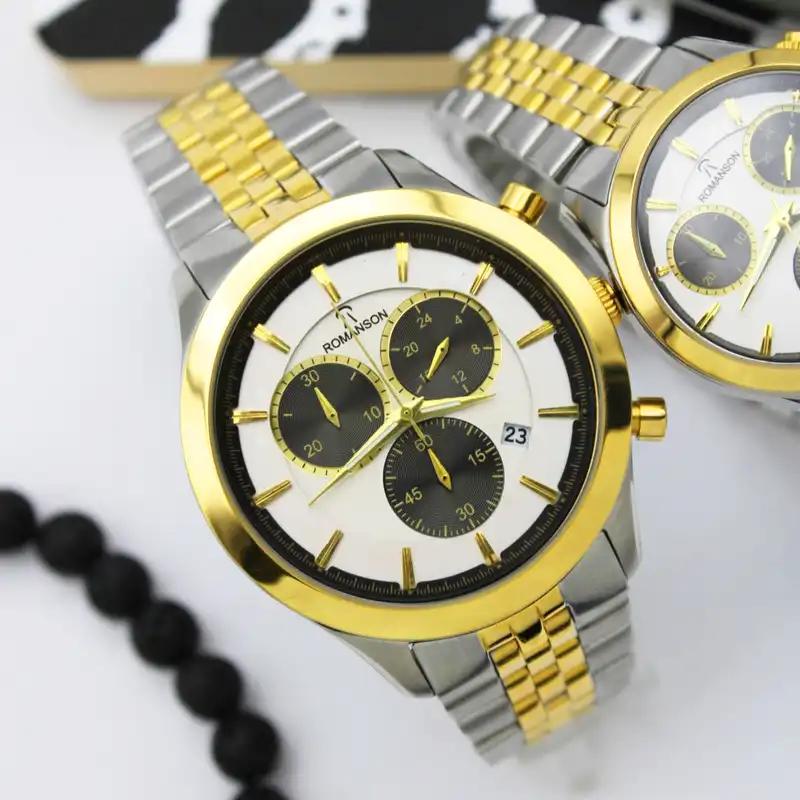 ست ساعت مچی عقربه ای زنانه و مردانه رومانسون مدل 2089