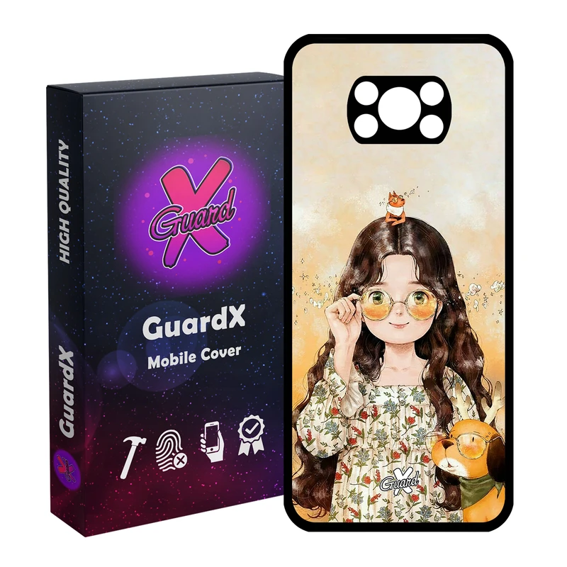 کاور گارد ایکس طرح Girl مدل Glass10253 مناسب برای گوشی موبایل شیائومی Poco X3 Pro