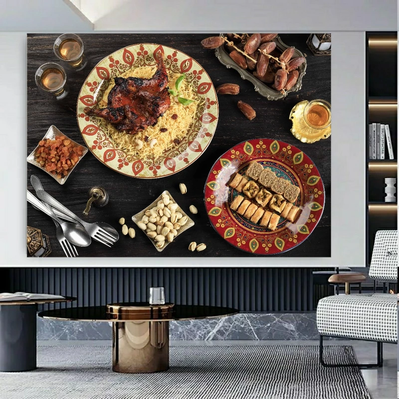 تابلو بوم طرح مخمل مدل غذا کد GR649