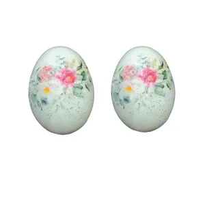تخم مرغ تزیینی طرح گل بسته 2 عددی