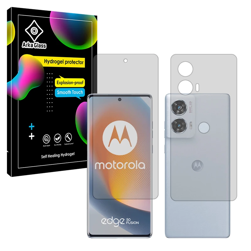 محافظ صفحه نمایش مات آرکا گلس مدل Tough مناسب برای گوشی موبایل موتورولا Edge 50 Fusion به همراه محافظ پشت گوشی