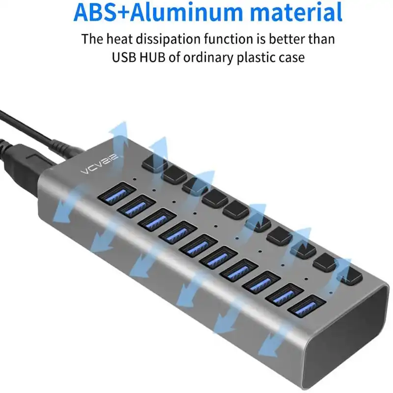 هاب 10 پورت USB 3.0 اکاسیس مدل HS-710