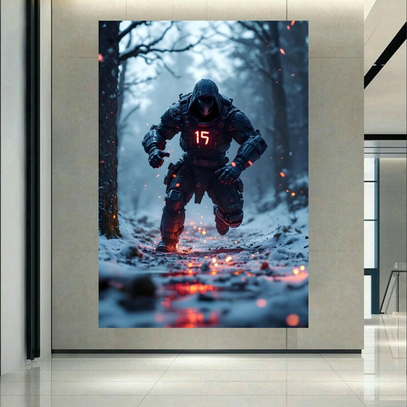 پوستر طرح سرباز سایبری مدل جنگل برفی کد PD130142