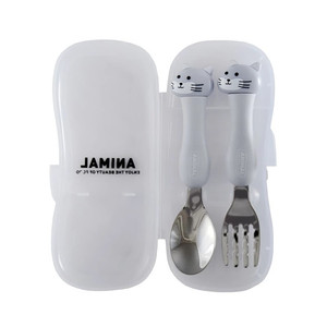 قاشق و چنگال کودک مدل عروسکی طرح گربه کد S14