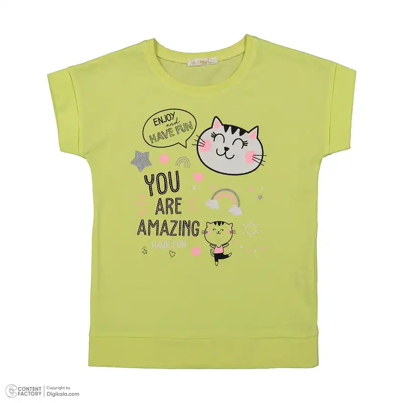 ست تی شرت و شلوارک دخترانه اوزکان مدل ترک 3428172