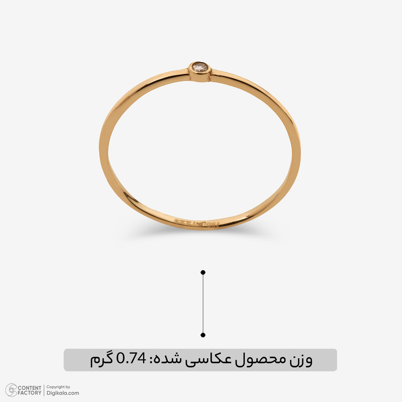انگشتر طلا 18 عیار زنانه ماوی گالری مدل تک نگین  - 6