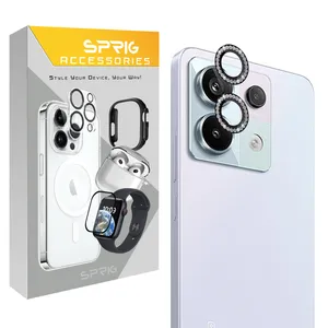 Sprig Ring Metal Diamond Camera Lens Protector For Xiaomi Redmi Note 13 Pro 5G