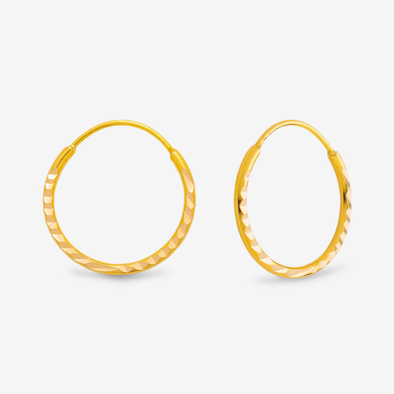 گوشواره حلقه‌ای طلا 18 عیار زنانه طلای صداقت مدل GU-HS1T