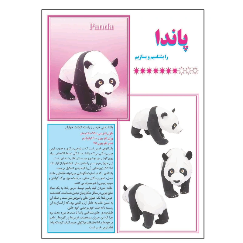 کتاب پاندا را بشناسیم و بسازیم اثر م محمددوست انتشارات کاردستی