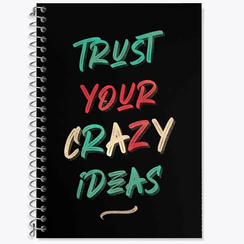 دفتر زبان 50 برگ خندالو مدل سه خط طرح Trust Crazy Ideas کد 2732