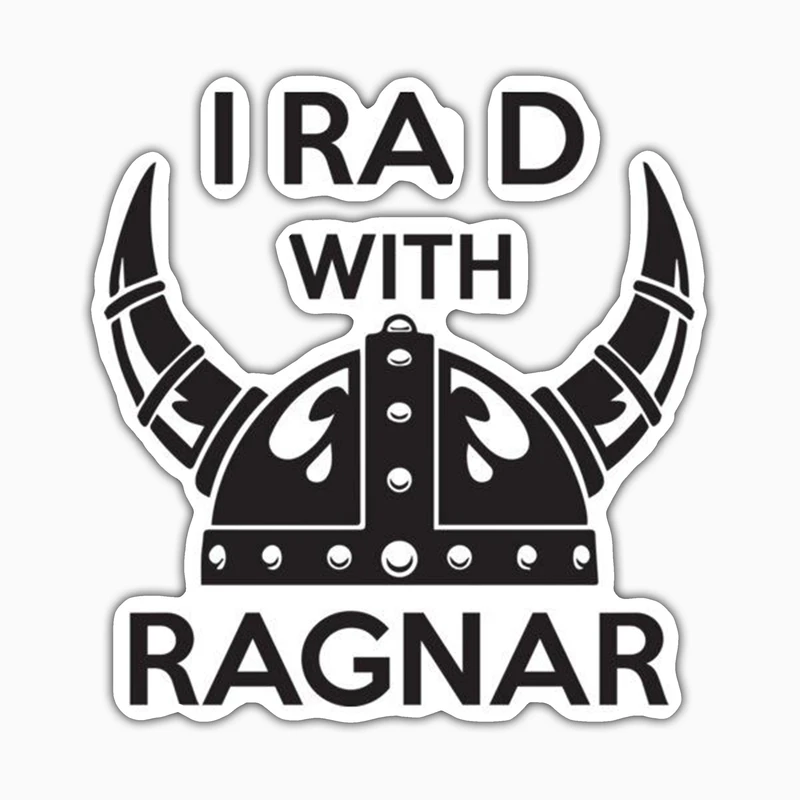 استیکر لپ تاپ و موبایل بووم طرح سریال وایکینگز مدل I Raid With Ragnar کد LB34