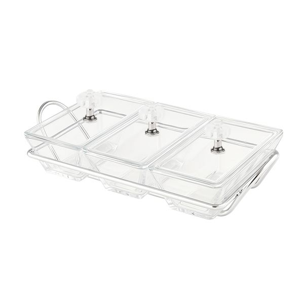 اردو خوری لیمون مدل مستطیل کد FIDOKA-2104 مجموعه 3 عددی به همراه استند