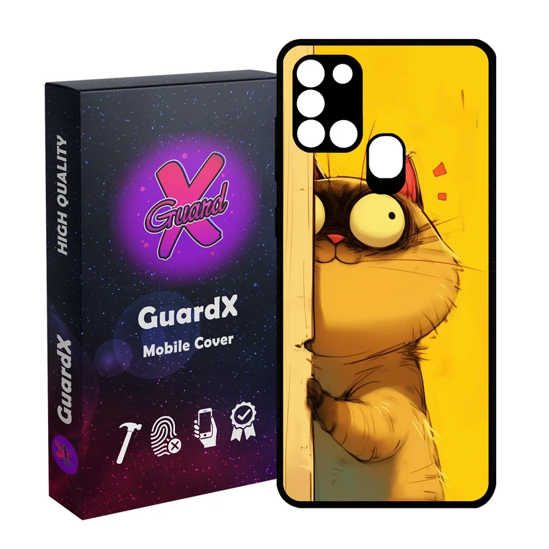 کاور گارد ایکس طرح Cat مدل Glass10729 مناسب برای گوشی موبایل سامسونگ Galaxy A21s